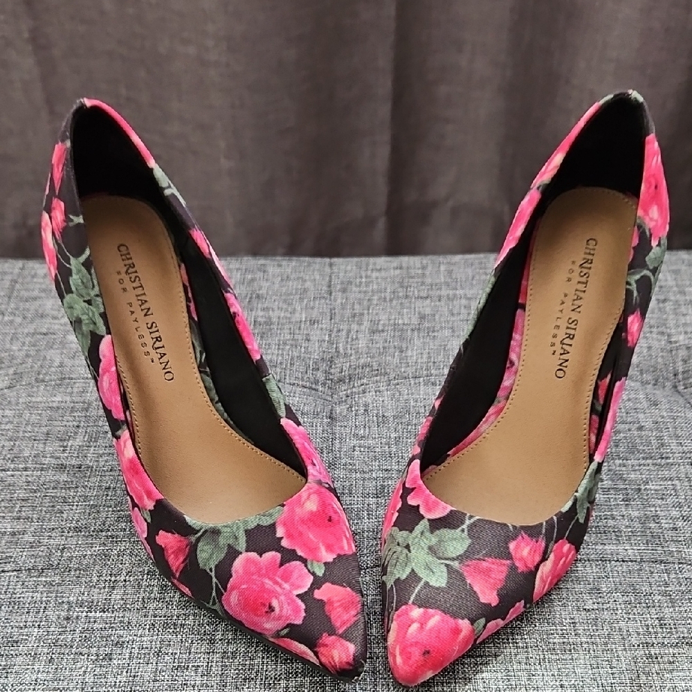 Christian Siriano for Payless Women's Floral Pink Heels